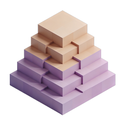 Isometric Pyramid Icon - 3D Tiered Steps Design