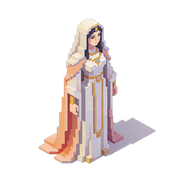 Isometric Queen Royalty Pixel Art Icon