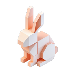アイソメトリック 3D 幾何学ラビットアイコン