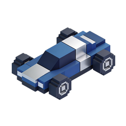 Isometric Race Car Icon - 3D Voxel Racing Vehicle