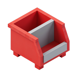 Isometrisches rotes Container-Icon - 3D Industrieabfallbehälter