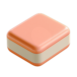 Isometric Sandwich 3D Icon - Peach & Cream Layered Food