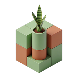 Isometric Snake Plant Pot 3D Icon for Design