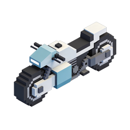 Isometric Spaceship 3D Icon - Voxel Spacecraft Design