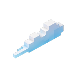 Isometric Staircase Icon - 3D Stepped Blocks Design