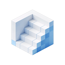 Isometric Staircase Icon - Modern 3D Steps Design