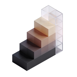 Isometric Staircase Icon - Growth & Progress Symbol