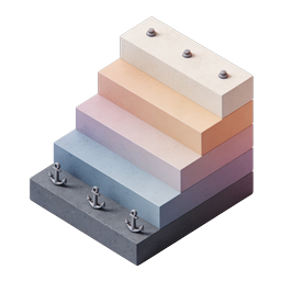 Isometric Stairs Growth Icon - 3D Step Progression