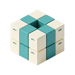 Isometrische Lagerblöcke-Ikone | Modularer Würfel-Design