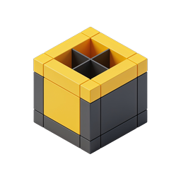 Isometric Storage Box Icon - 3D Modular Container