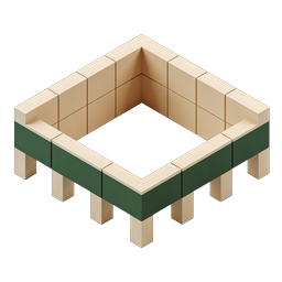 Isometric Architecture Structure Icon | 3D Block Design