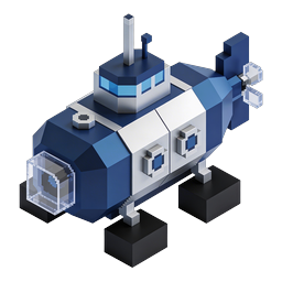 Isometrisches U-Boot-Icon | 3D-Unterwasserfahrzeug-Design