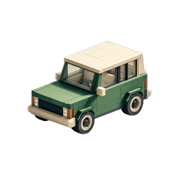Isometrisches SUV-Auto-Icon - Low Poly 3D-Fahrzeug