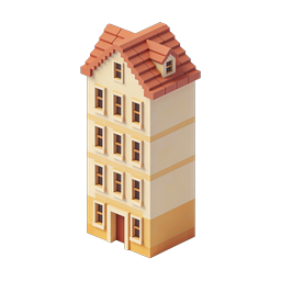 Isometric Tall Building Icon | 3D Low-Poly Architecture