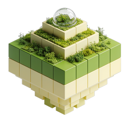 Icono de cubo terrario natural isométrico | Eco 3D