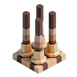 Isometric Tower Blocks 3D Icon | Geometric Column Design