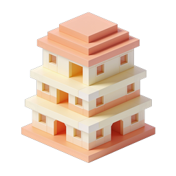Isometric Tower Building 3D Icon - Pastel Architecture
