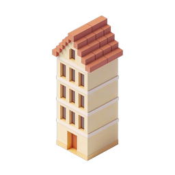 Isometric Voxel Tower Building Icon | 3D Pixel House