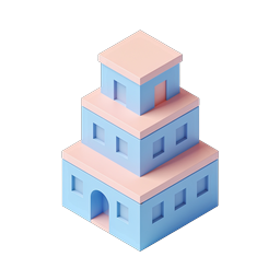 Isometric Tower Building Icon - Pastel 3D Architecture