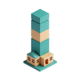 Isometric Tower Building Icon - 3D Architecture