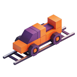 Icône de train isométrique | Design de locomotive 3D