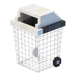 Icône de poubelle isométrique - Design de conteneur à déchets 3D