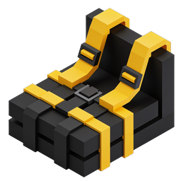 Isometric Treasure Chest Icon | 3D Black & Gold Storage Box