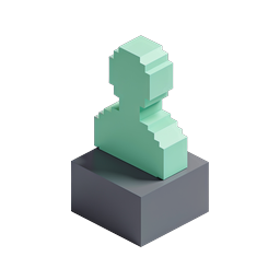 Isometric Trophy Figure Icon - 3D Award Sculpture