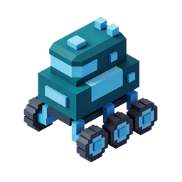 Isometric 3D Pixel Art Truck Icon - Voxel Vehicle Design