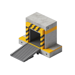Icono de entrada de túnel isométrico - Diseño de búnker de hormigón
