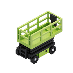 Isometric Utility Truck Icon - Lime Green 3D Design