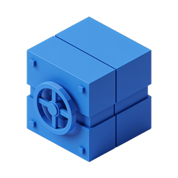 Isometric Blue Vault Safe Icon - 3D Security Symbol