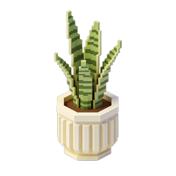 Isometric Voxel Houseplant Icon - 3D Potted Plant Design