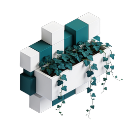 Isometric Wall Planter with Cascading Ivy Icon