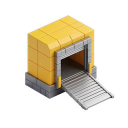 Isometric Warehouse Entrance Icon | 3D Building Design
