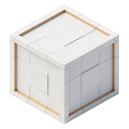 Isometric White Cube Icon - Minimalist 3D Block Design