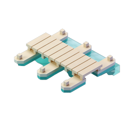 Isometric Wooden Dock Icon - 3D Waterfront Pier Design