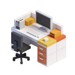 Icono de escritorio isométrico | Oficina moderna 3D