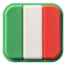 Italian Flag 3D Icon - Clay Style Italy Symbol