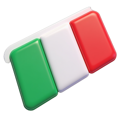 Italy Flag 3D Icon - Italian Tricolor Glossy Design