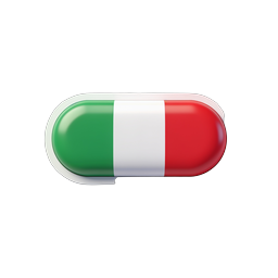 Italy Flag Pill Icon - Glossy 3D Italian Tricolor Capsule