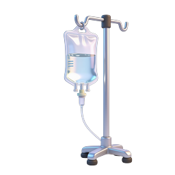 IV Drip Stand Medical Equipment Icon | 3D Render