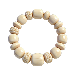 Handcrafted Ivory Beaded Bracelet Icon | 3D Realistic