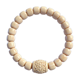 Ivory Beaded Bracelet Icon - Elegant Carved Jewelry