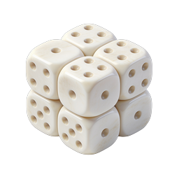 Ivory Dice Cube Stack - Realistic 3D Gaming Icon