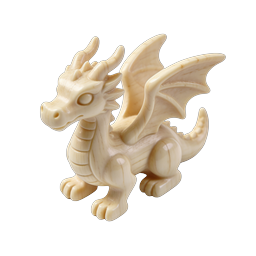 Ivory Dragon Figurine - Carved Mythical Creature Icon