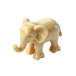 Ivory Elephant Figurine Icon | Realistic 3D Sculpture