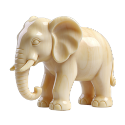 Ivory Elephant Figurine 3D Icon - Wildlife Design