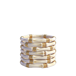 Luxury Ivory Gold Bangles Stack Icon - 3D Realistic