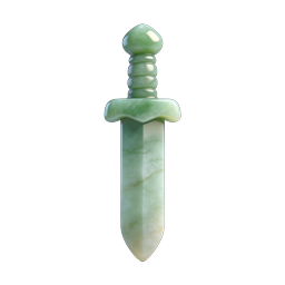 Jade Dagger 3D Icon - Polished Stone Weapon
